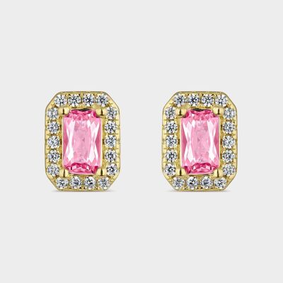 18K rose gold zirconia earrings