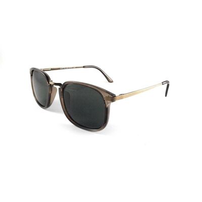 Lunettes de soleil East Village Square 'Joe' Metal Bridge Crystal Brown