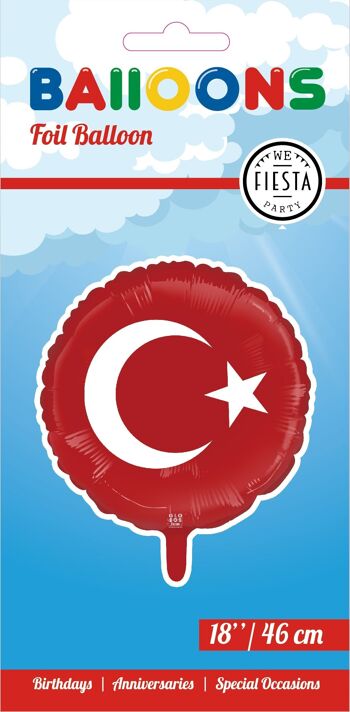 Ballon aluminium 18'' drapeau turc 2