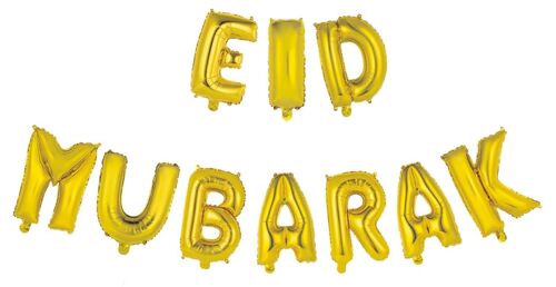 Foilballoon word 16" 'Eid Mubarak' gold