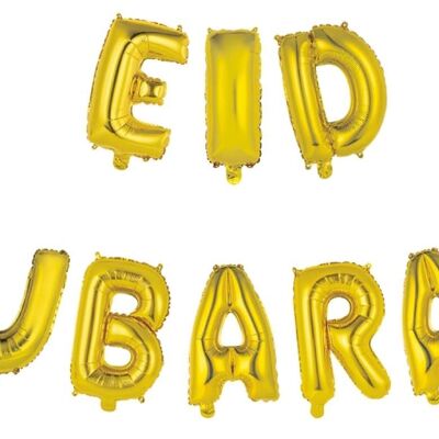 Ballon aluminium mot 16" 'Eid Mubarak' or