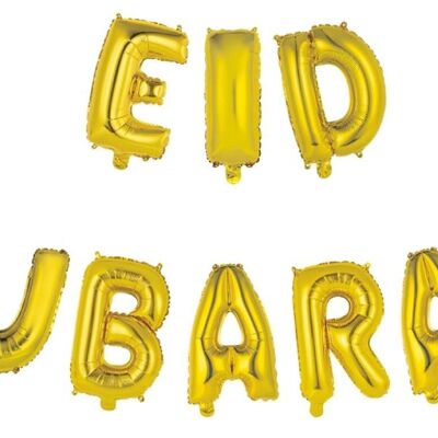 Foilballoon word 16" 'Eid Mubarak' gold