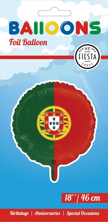 Ballon aluminium 18'' drapeau portugais 2
