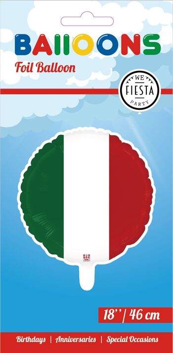 Ballon aluminium 18'' drapeau italien 2