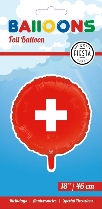 Ballon aluminium 18'' drapeau Suisse 2