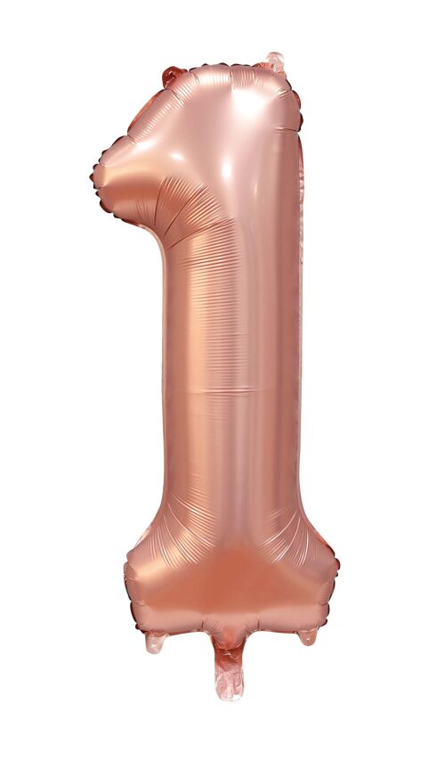 Foilballoon 34" no. 1 satin rose gold