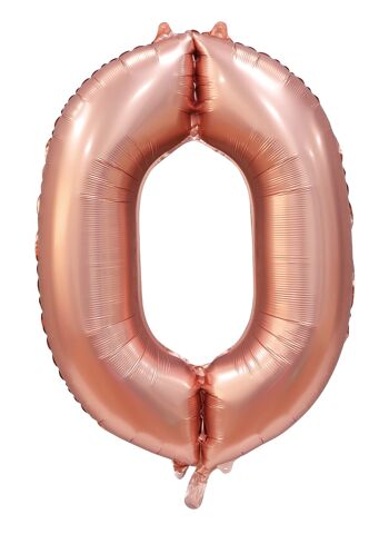 Ballon aluminium 34" n° 0 or rose satiné 1