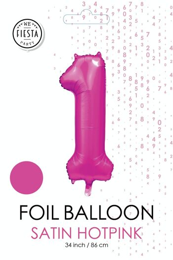 Ballon aluminium 34" n° 1 rose vif satiné 2