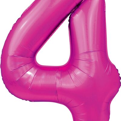 Ballon aluminium 34" n° 4 rose vif satiné