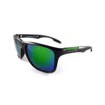 East Village Sporty 'Putney' Square gafas de sol negras con lente verde Revo