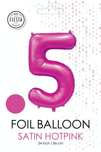 Ballon aluminium 34" n° 5 rose vif satiné 2