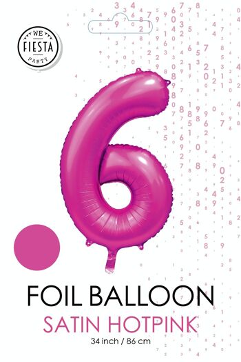 Ballon aluminium 34" n° 6 rose vif satiné 2