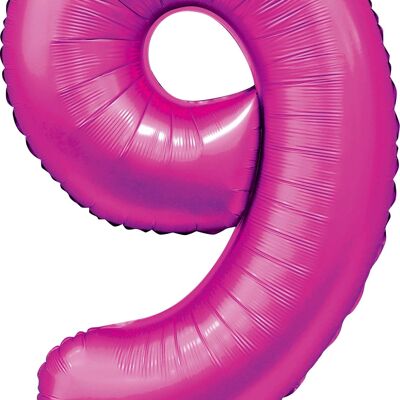 Ballon aluminium 34" n° 9 rose vif satiné