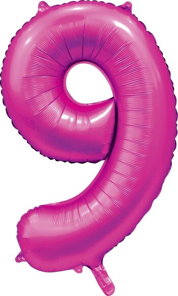 Ballon aluminium 34" n° 9 rose vif satiné 1