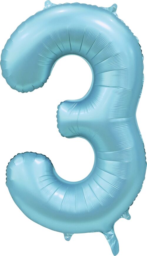 Foilballoon 34" no. 3 satin light blue