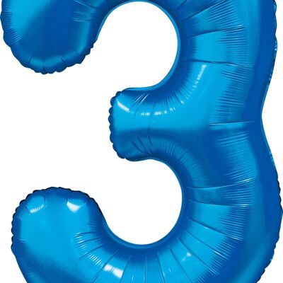 Foilballoon 34" no. 3 satin blue