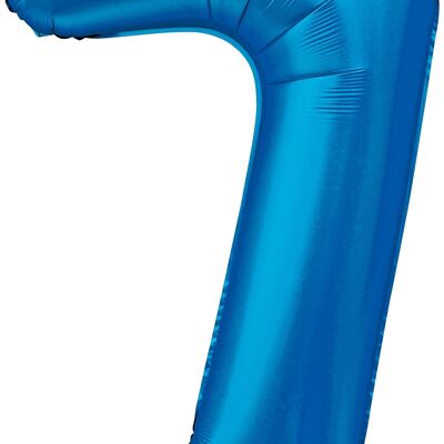 Ballon aluminium 34" n° 7 bleu satiné