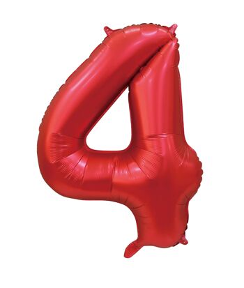 Ballon aluminium 34" n° 4 rouge satiné 1
