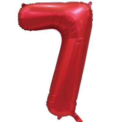 Ballon aluminium 34" n° 7 rouge satiné