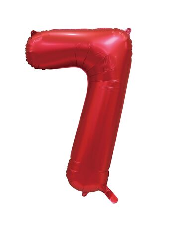 Ballon aluminium 34" n° 7 rouge satiné 1