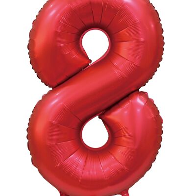 Foilballoon 34" no. 8 satin red