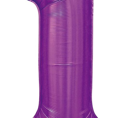 Ballon aluminium 34" n° 1 violet satiné