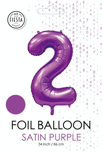 Ballon aluminium 34" n° 2 violet satiné 2