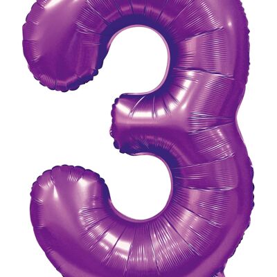 Foilballoon 34" no. 3 satin purple