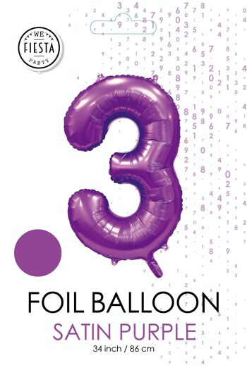 Ballon aluminium 34" n° 3 violet satiné 2