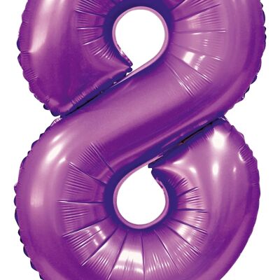 Ballon aluminium 34" n° 8 violet satiné