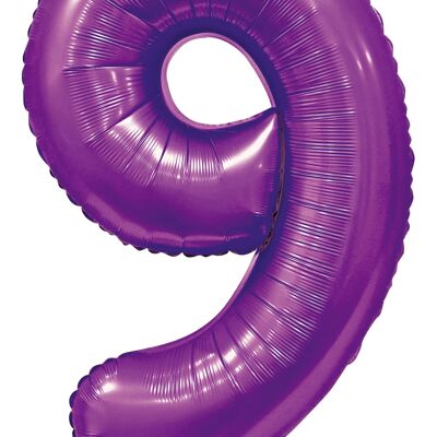 Ballon aluminium 34" n° 9 violet satiné