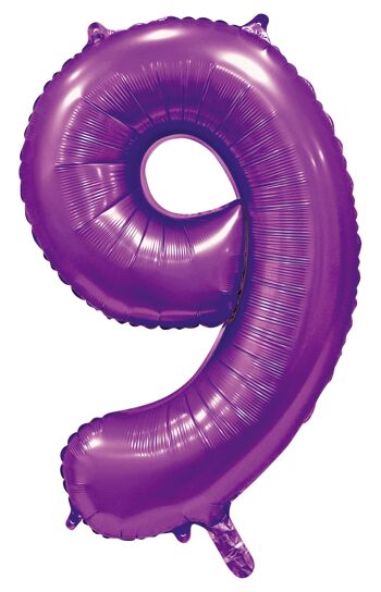 Ballon aluminium 34" n° 9 violet satiné 1