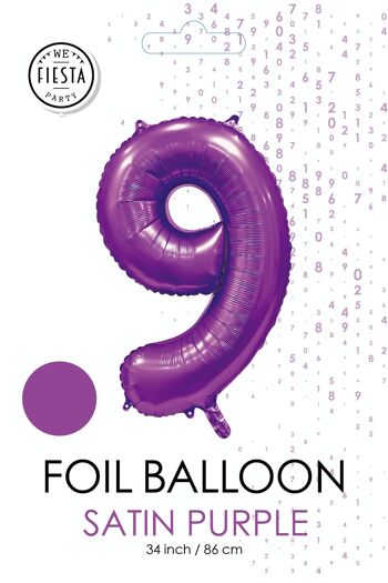 Ballon aluminium 34" n° 9 violet satiné 2
