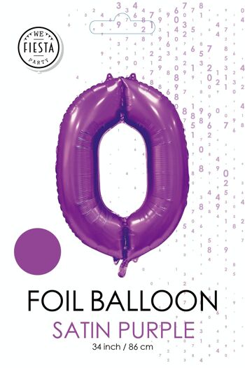 Ballon aluminium 34" n° 0 violet satiné 2