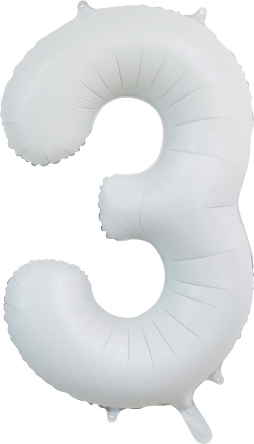 Foilballoon 34" no. 3 satin white