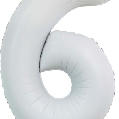 Ballon aluminium 34" n° 6 blanc satiné