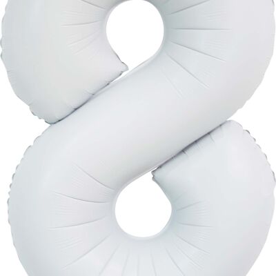 Foilballoon 34" no. 8 satin white