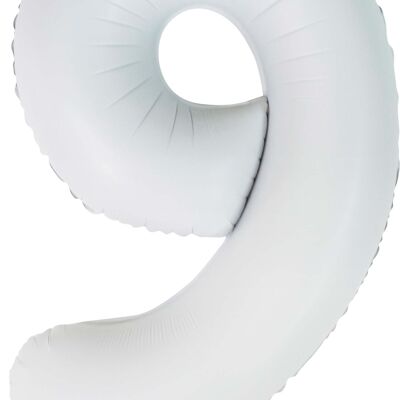 Pallone foil 34" n. 9 bianco satinato