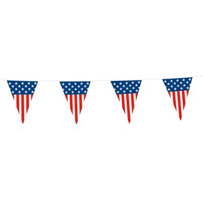 Bunting PE 10m USA size flags: 20x30cm