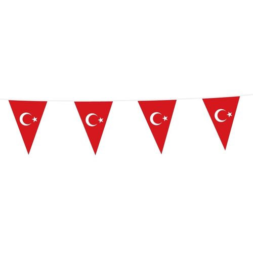 Bunting PE 10m Turkey size flags: 20x30cm