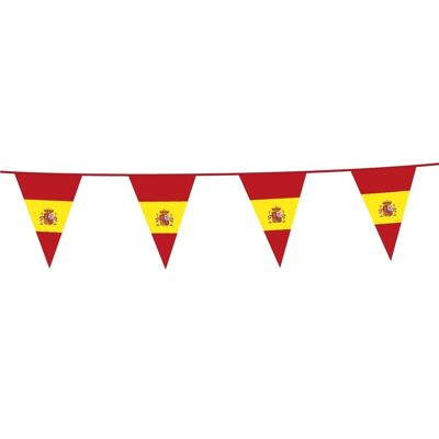 Wimpelkette aus PE, 10 m, Flaggen Spanien, Größe: 20 x 30 cm