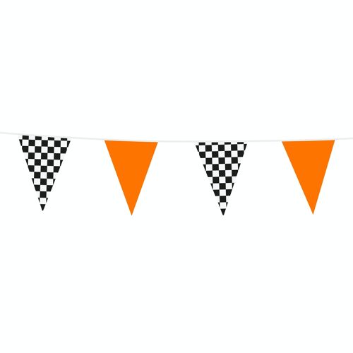 Bunting PE 10m racing/Orange size flags: 20x30cm