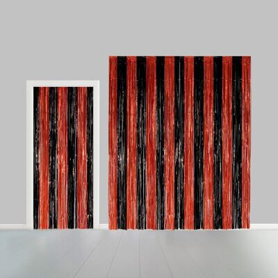 Partycurtain 100x240cm flame retardent black/orange