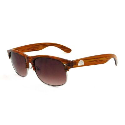 East Village Classic 'Tyson' Gafas de sol retro con efecto madera