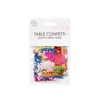 Confettis de table 14 grammes - Texte multicolore "Happy New Year" 2