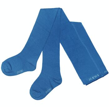 Collants en coton pour enfants >>Bleu Malibu<< Uni coton doux 1