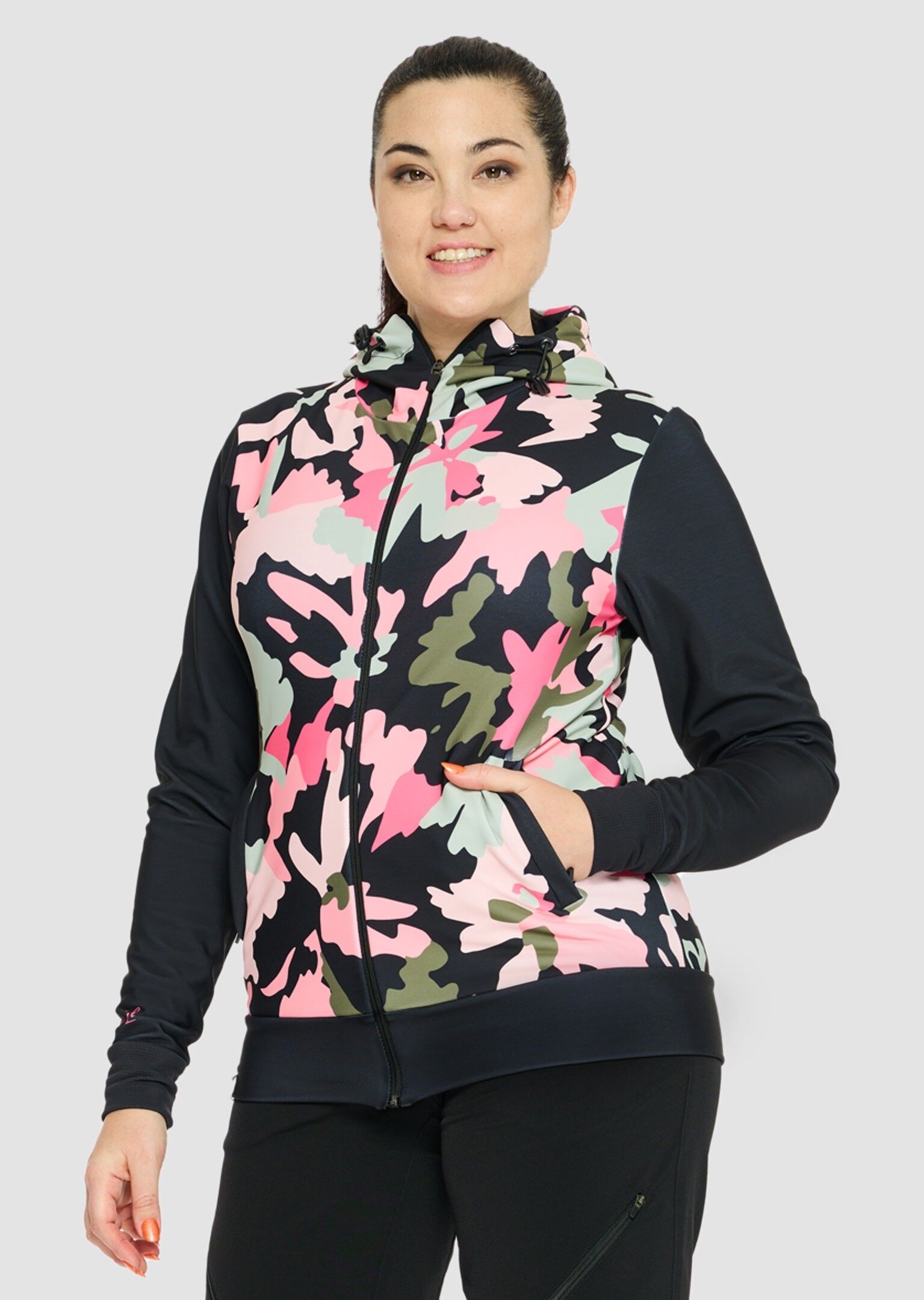 ENERGY - Technical sweatshirt with hood col. Camo Flower