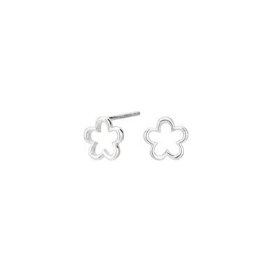 Boucles d'oreilles fleur en argent