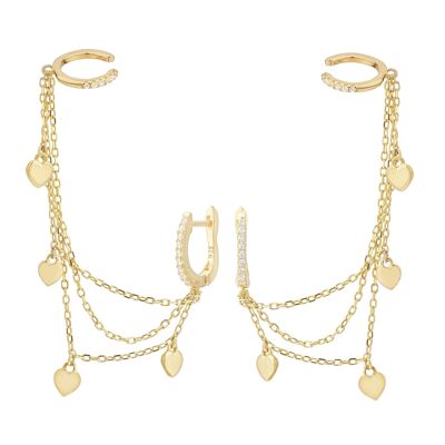 Gold Plated Chains and Pendants Earrings