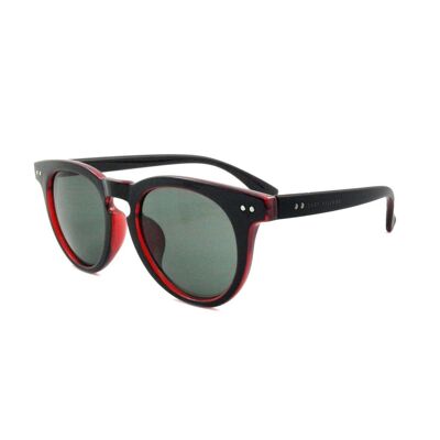 Gafas de sol de estilo preppy en dos tonos en negro / rojo 'Moon' de East Village